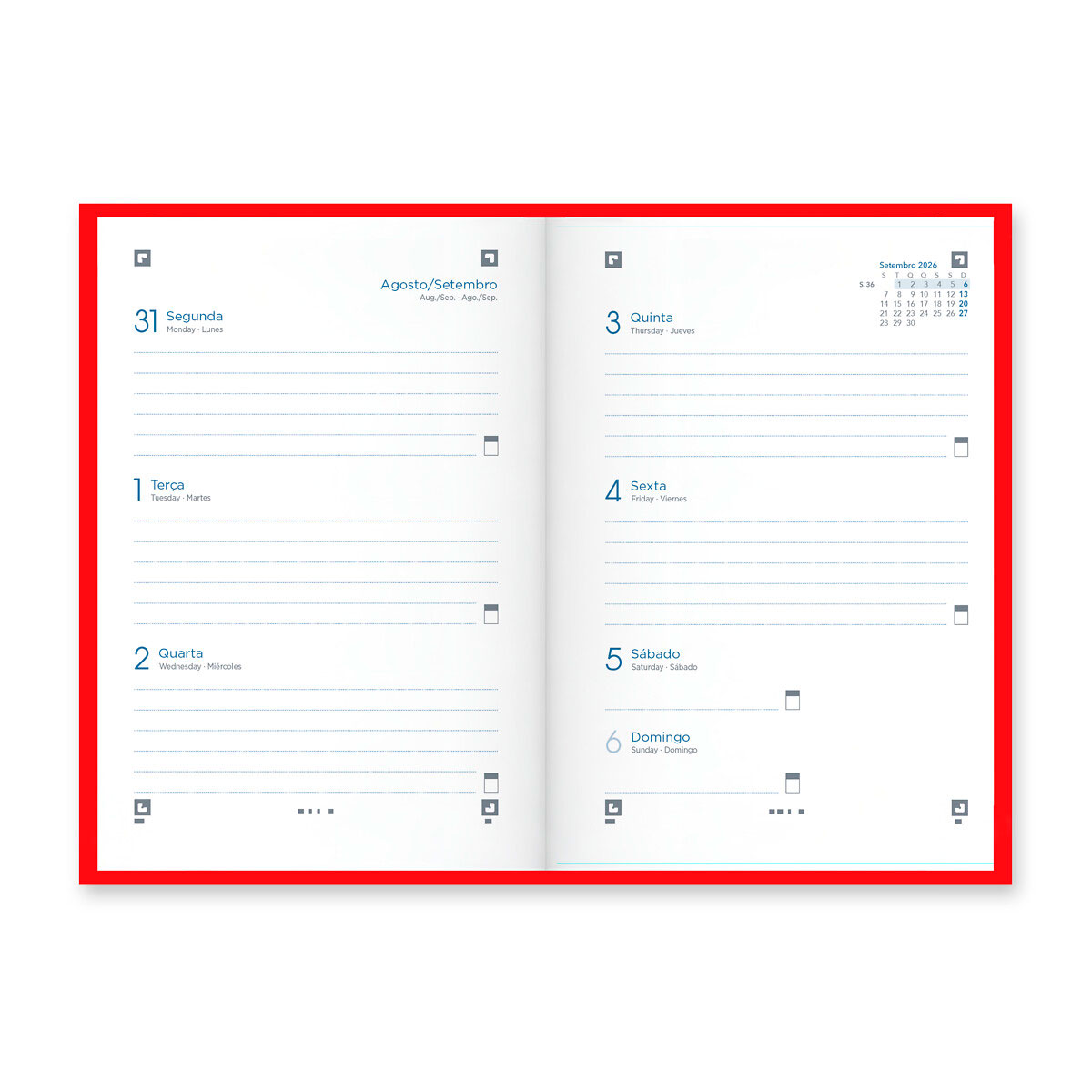 Agenda Escolar Semanal A6 2026/27 12 Meses Oxford School Classic Sortido 400208133 ( Imagem 2 de 3 ) - Preview