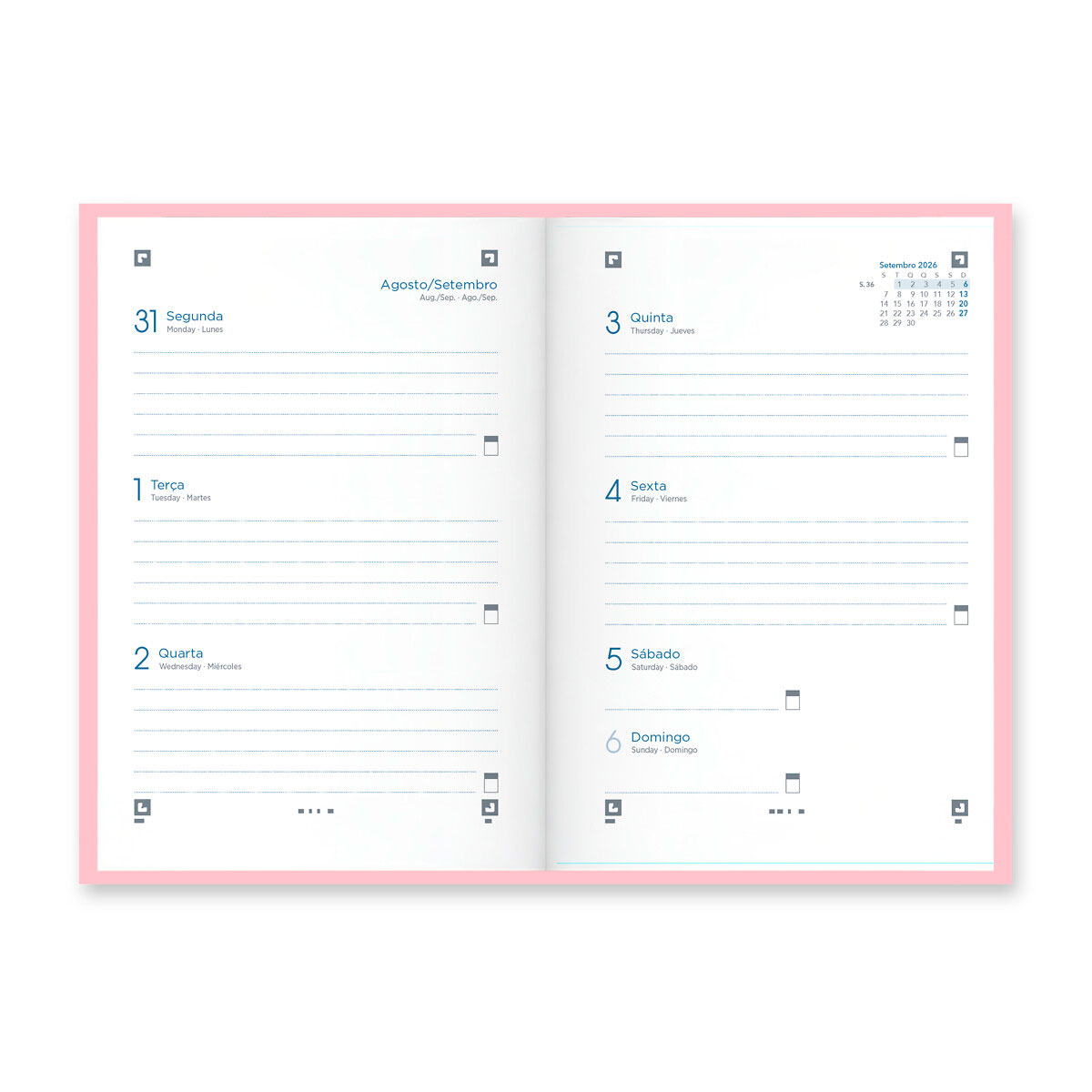Agenda Escolar Semanal A6 2026/27 12 Meses Oxford School Touch Pastel Sortido 400208134 ( Imagem 2 de 3 ) - Preview