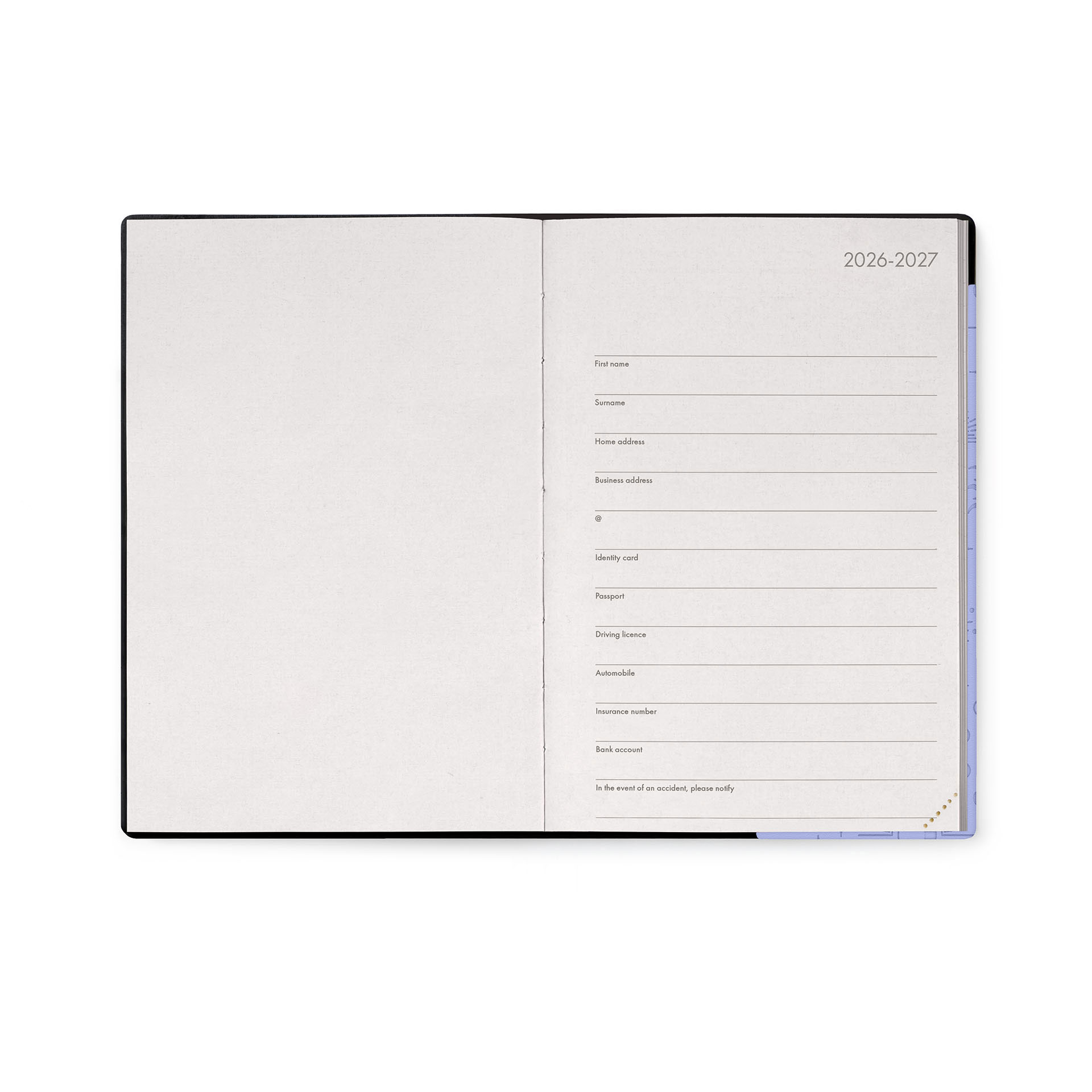 Agenda Escolar Diária 120X180Mm 2026/27 16 Meses Legami Cosmic Lilac Com Elastico Ag2716019 ( Imagem 4 de 4 ) - Preview