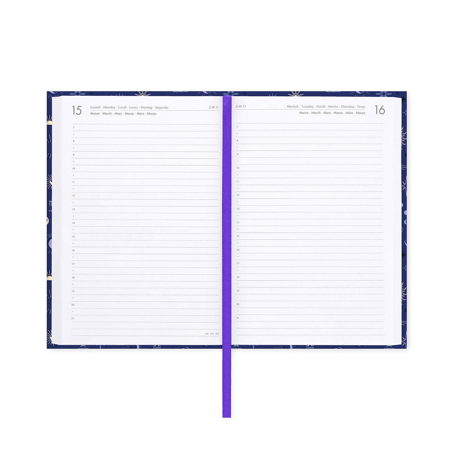 Agenda Escolar Diária 120X180Mm 2026/27 16 Meses Legami Celestial Com Elastico Ag2716043 ( Imagem 3 de 4 ) - Preview