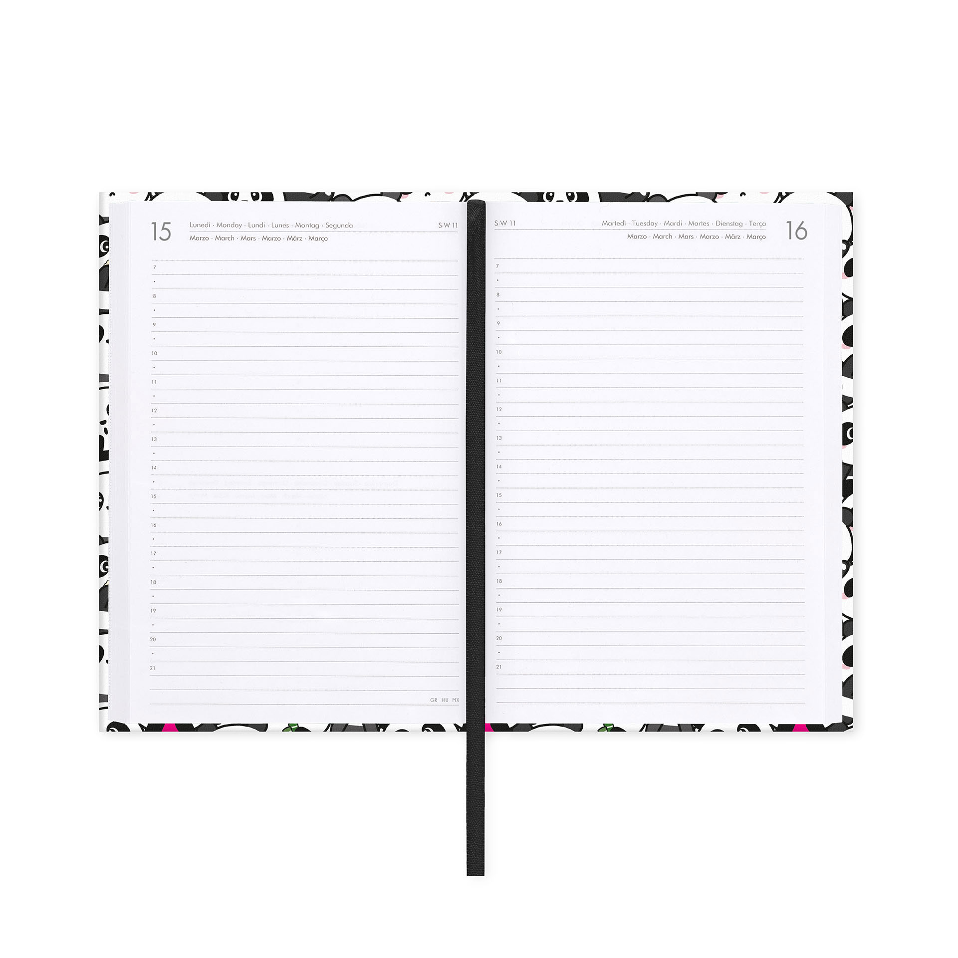 Agenda Escolar Diária 120X180Mm 2026/27 16 Meses Legami Panda Com Elastico Ag2716046 ( Imagem 3 de 4 ) - Preview
