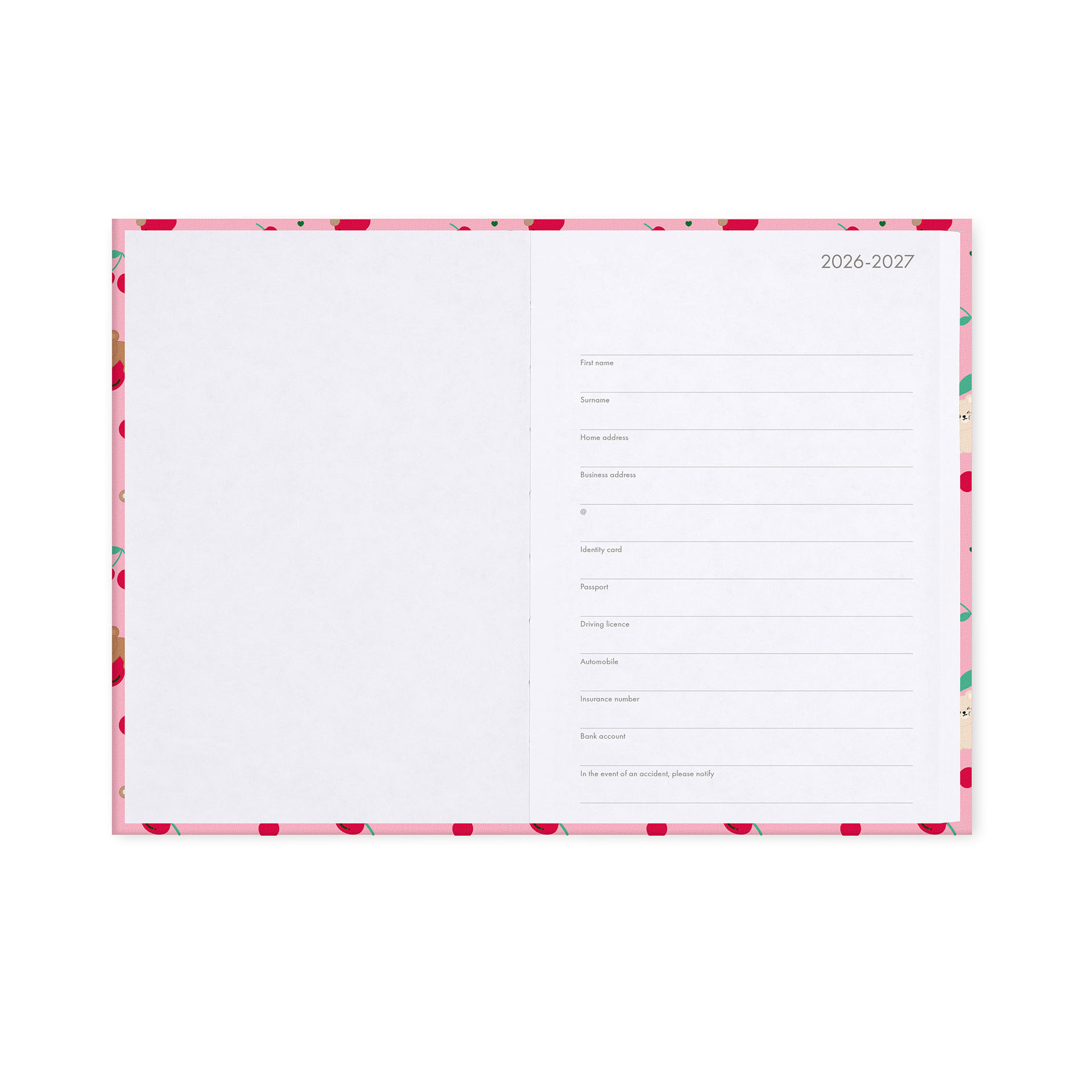 Agenda Escolar Diária 120X180Mm 2026/27 16 Meses Legami Teddy Bear Cherry Pink Com Elastico Ag2716050 ( Imagem 4 de 4 ) - Preview