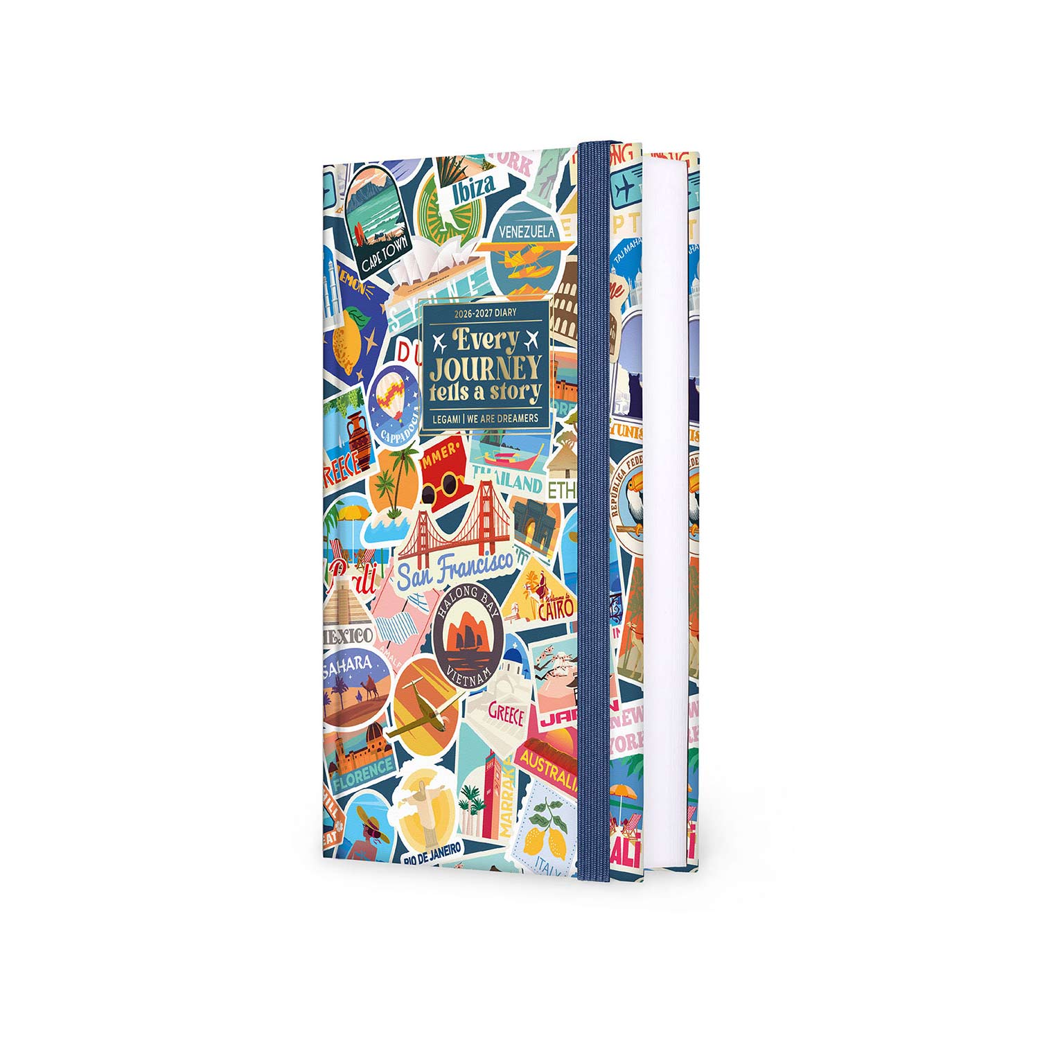 Agenda Escolar Diária 120X180Mm 2026/27 16 Meses Legami Travel Stickers Com Elastico Ag2716042 ( Imagem 2 de 4 ) - Preview