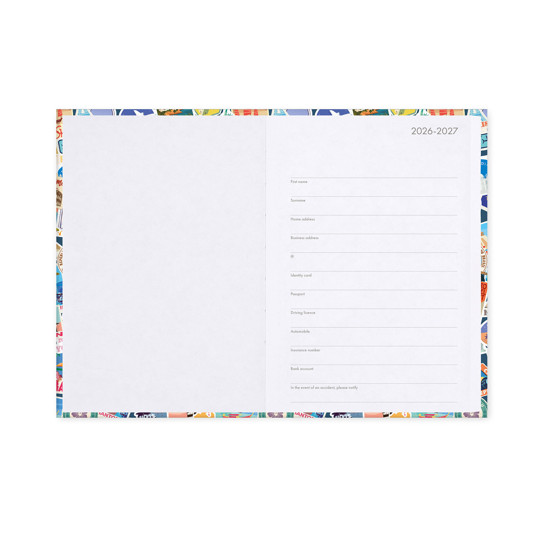 Agenda Escolar Diária 120X180Mm 2026/27 16 Meses Legami Travel Stickers Com Elastico Ag2716042 ( Imagem 4 de 4 ) - Preview