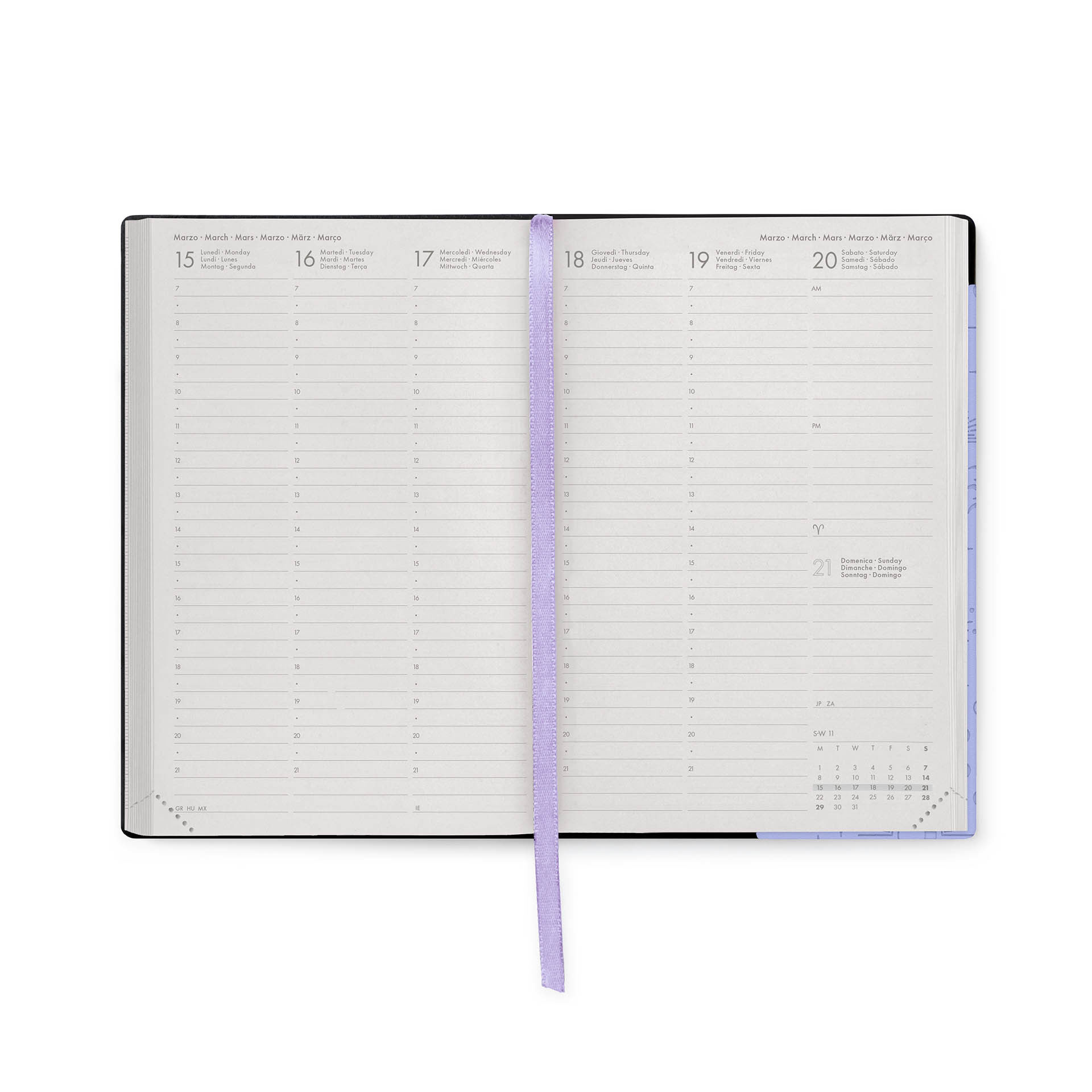 Agenda Escolar Semanal 120X180Mm 2026/27 16 Meses Legami Cosmic Lilac Com Elastico Ag2716027 ( Imagem 3 de 4 ) - Preview