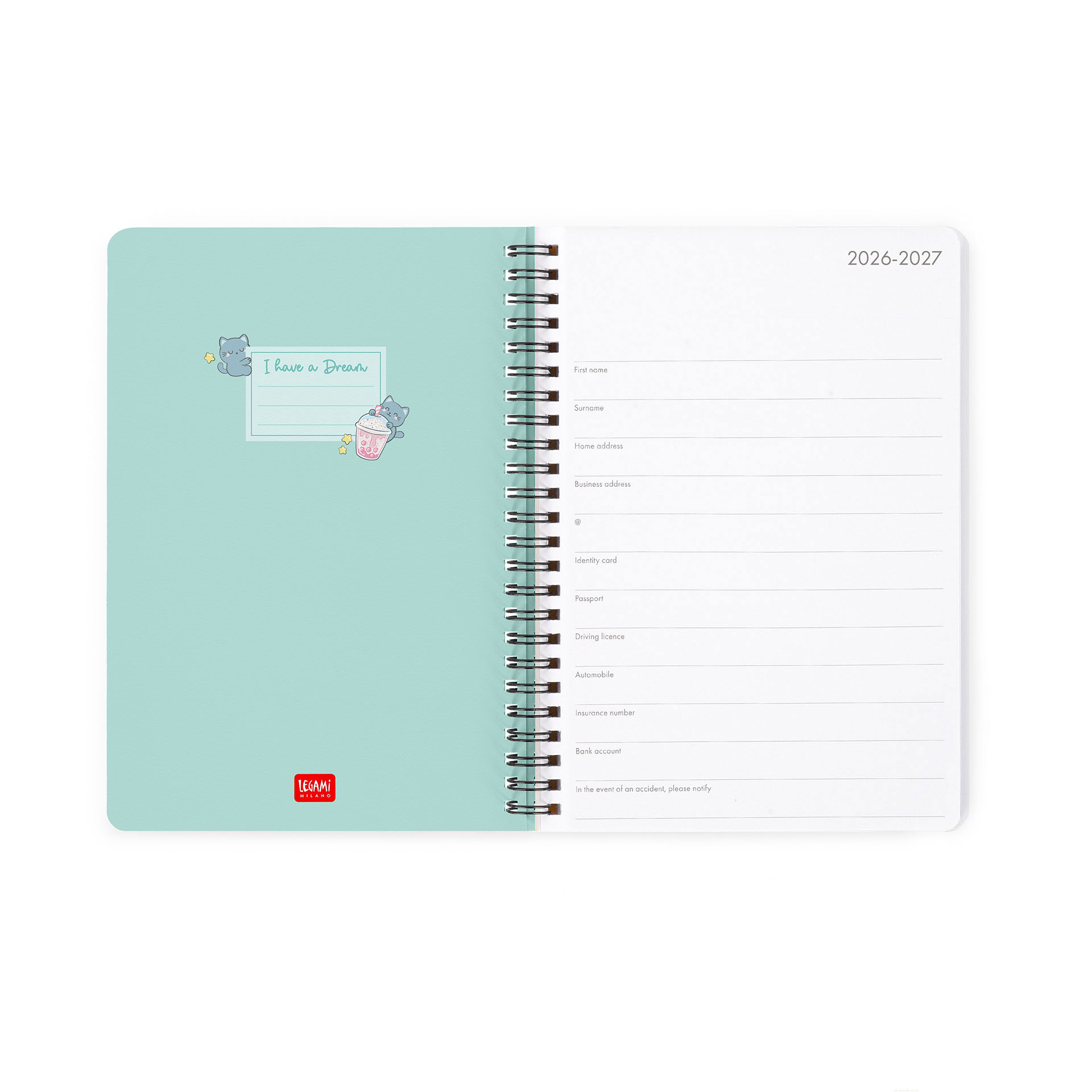 Agenda Escolar Semanal A5 2026/27 16 Meses Espiral Legami Kitty Bubble Tea Com Elastico Ag2716064 ( Imagem 3 de 4 ) - Preview