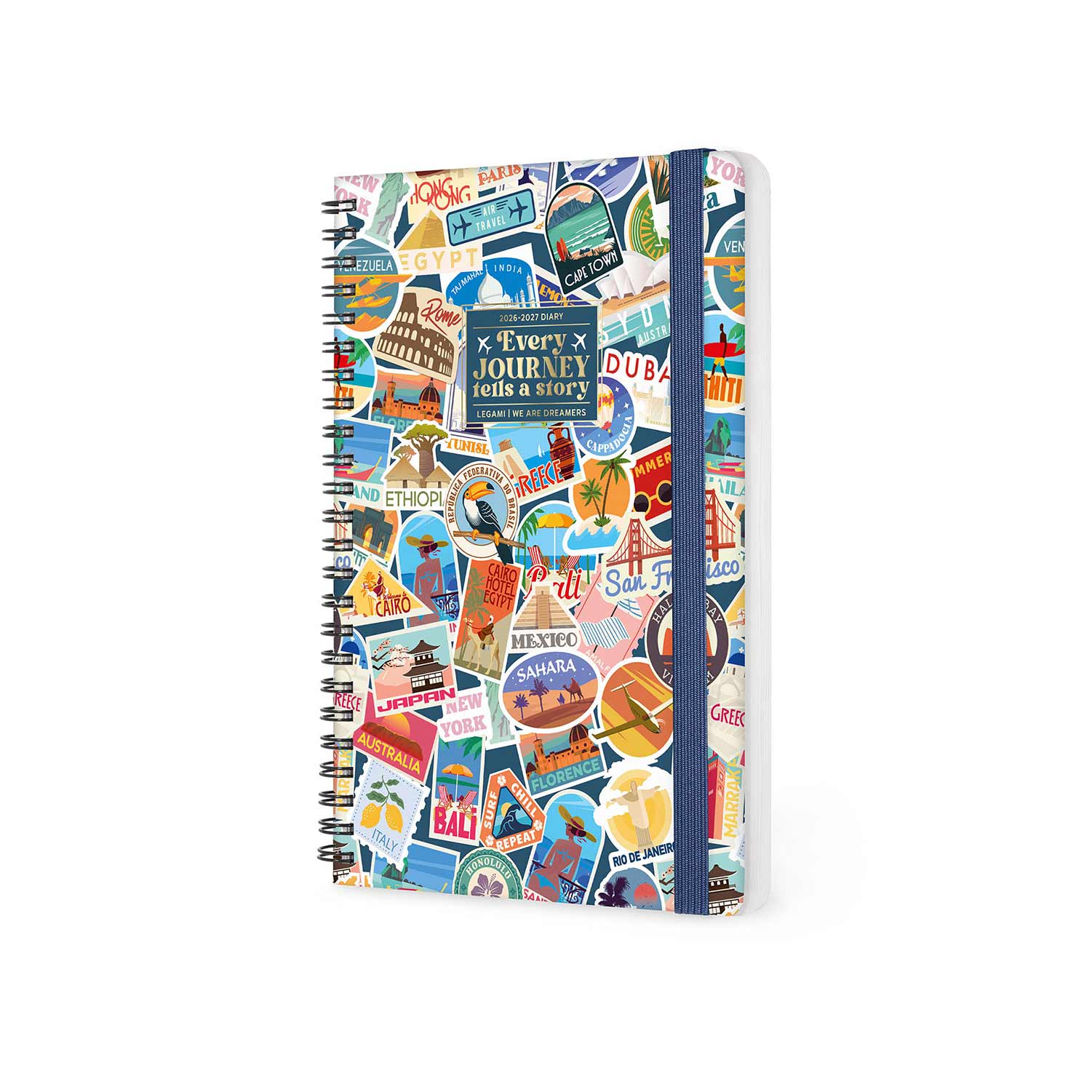Agenda Escolar Semanal A5 2026/27 16 Meses Espiral Legami Travel Stickers Com Elastico Ag2716065 ( Imagem 2 de 4 ) - Preview