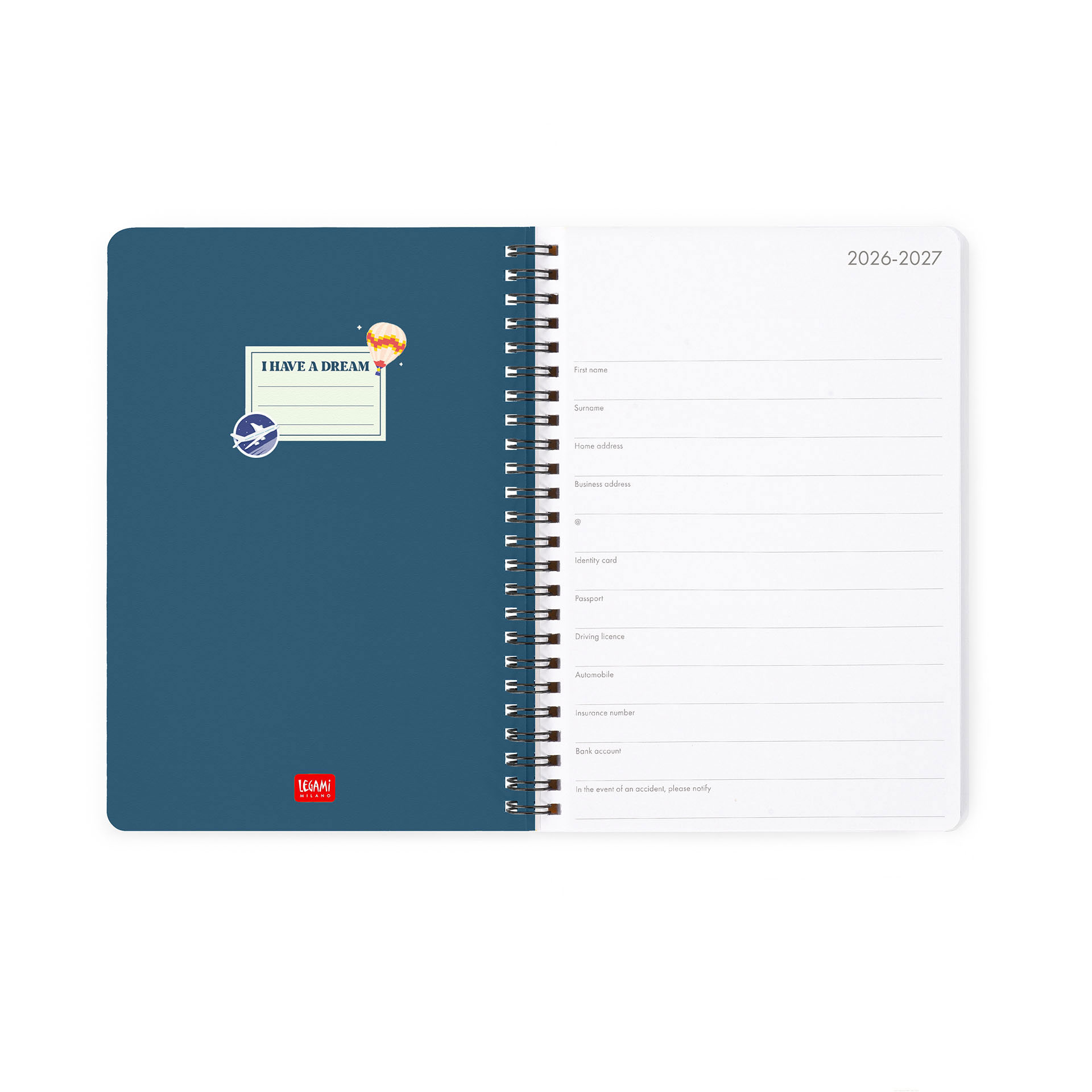 Agenda Escolar Semanal A5 2026/27 16 Meses Espiral Legami Travel Stickers Com Elastico Ag2716065 ( Imagem 3 de 4 ) - Preview