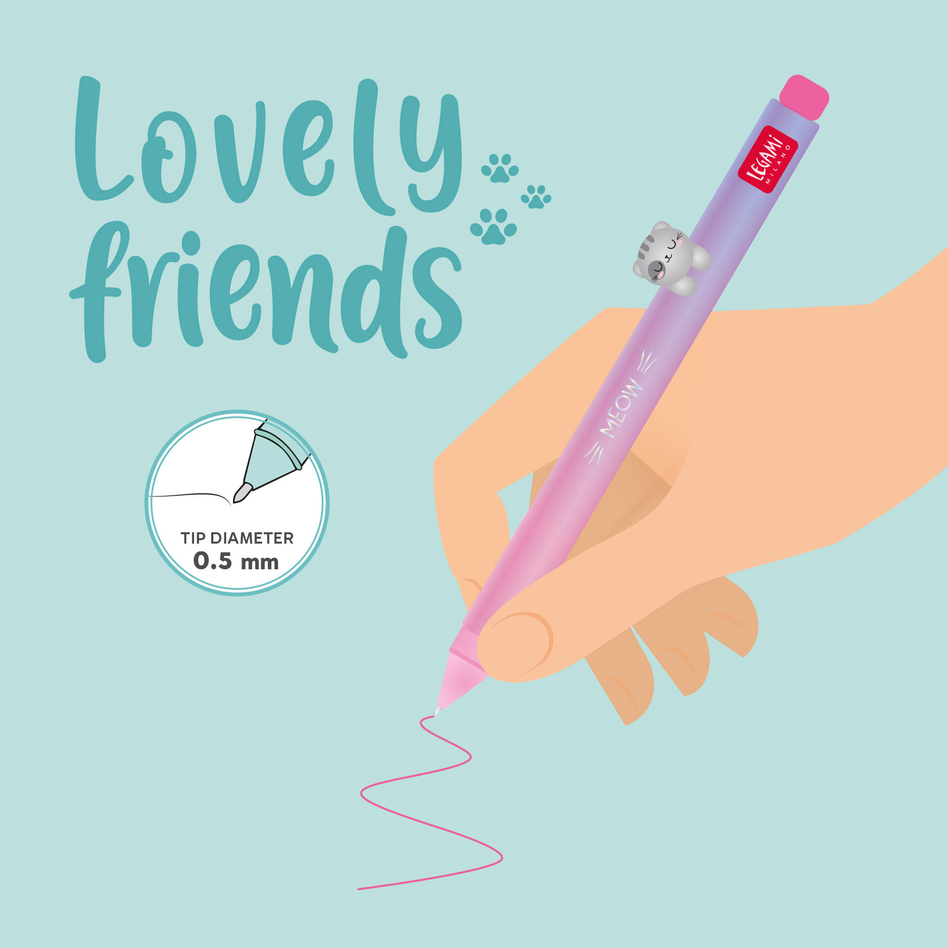 Esferográfica De Gel Legami Lovely Friends Kitty "Meow" Cpp0017 ( Imagem 3 de 3 ) - Preview
