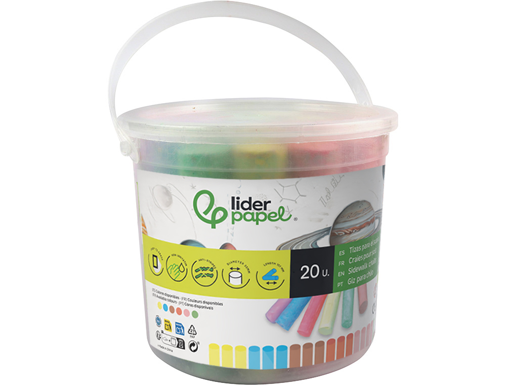 Liderpapel Floor Chalk - Assorted Colors, Box of 20 Units ( Imagem 3 de 11 ) - Preview