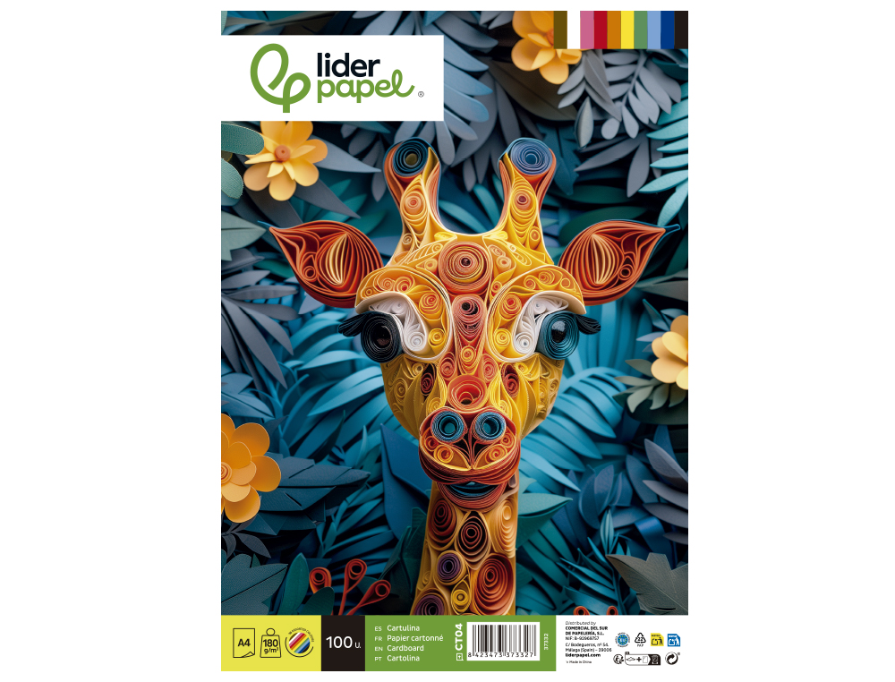 Cartolina Liderpapel. Din. A4. 100 folhas, 10 cores sortidas ( Imagem 4 de 19 ) - Preview