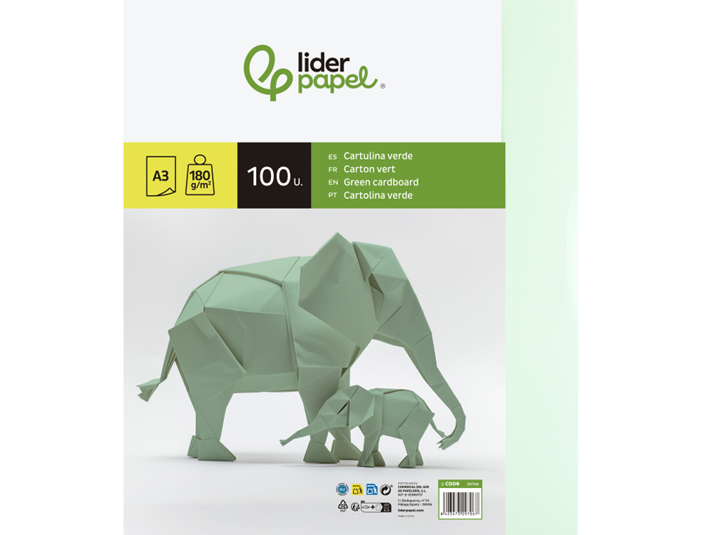 Cartolina liderpapel 180 gr 100 folhas din a3 verde ( Imagem 5 de 10 ) - Preview