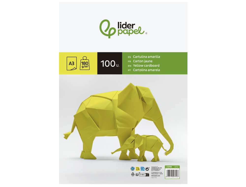 Cartolina liderpapel 180 gr 100 folhas din a3 amarelo ( Imagem 3 de 3 ) - Preview