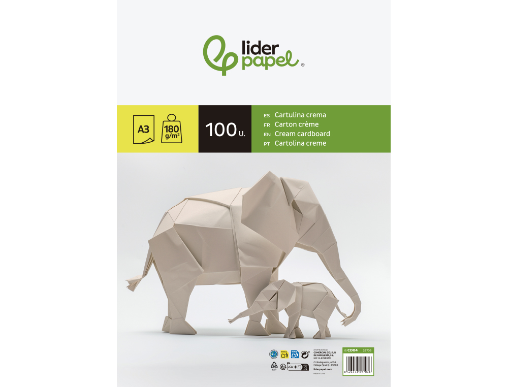 Cartolina liderpapel 180 gr 100 folhas din a3 creme ( Imagem 3 de 10 ) - Preview