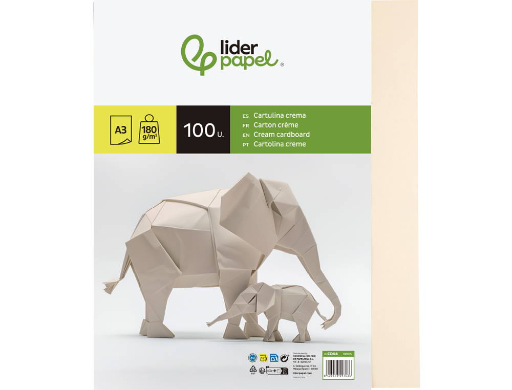 Cartolina liderpapel 180 gr 100 folhas din a3 creme ( Imagem 5 de 10 ) - Preview