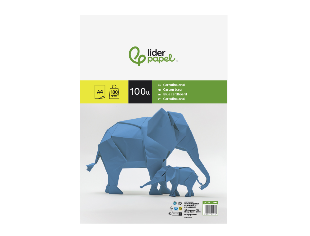 Cartolina liderpapel 180 gr 100 folhas din a4 azul ( Imagem 5 de 20 ) - Preview