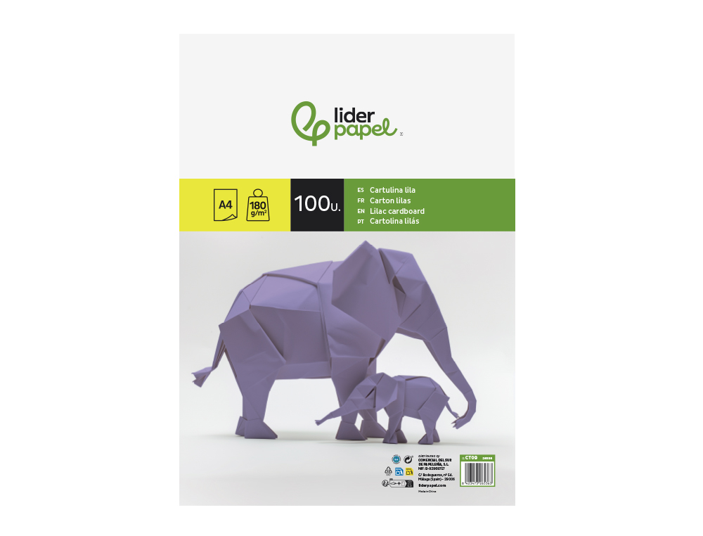 Cartolina liderpapel 180 gr 100 folhas din a4 lilas ( Imagem 5 de 20 ) - Preview