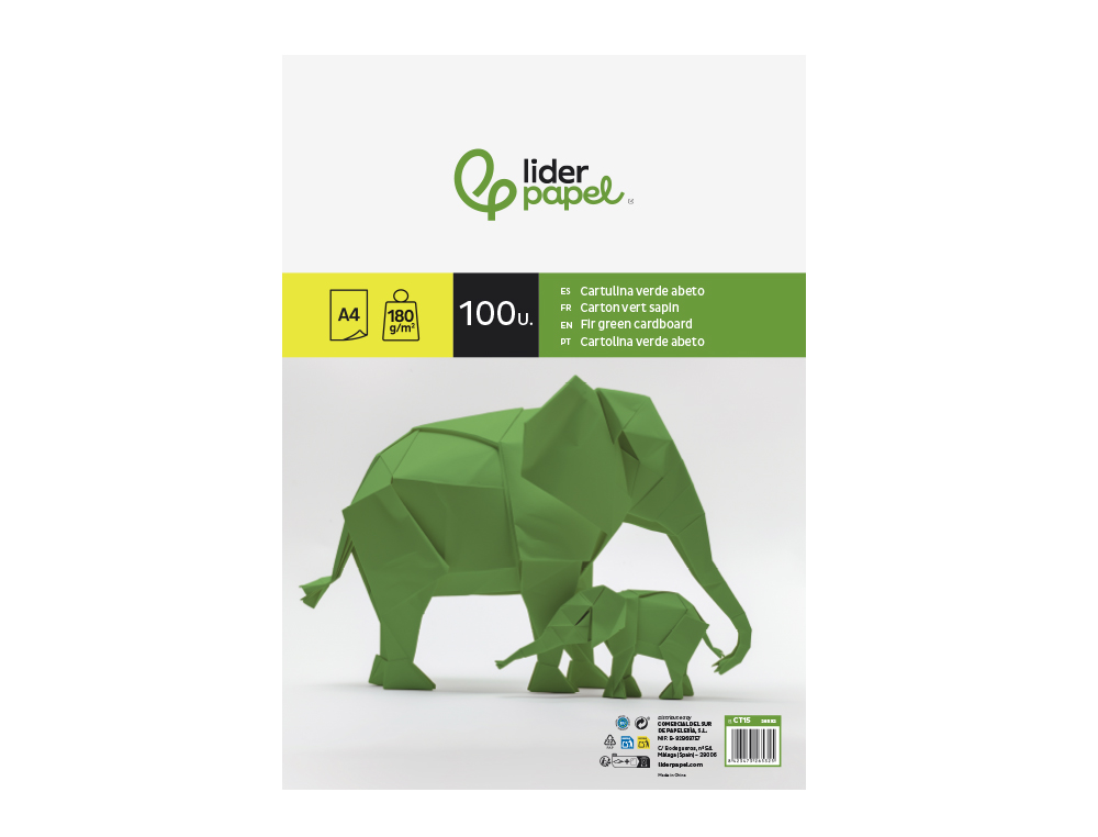 Cartolina liderpapel 180 gr 100 folhas din a4 verde escuro ( Imagem 5 de 20 ) - Preview