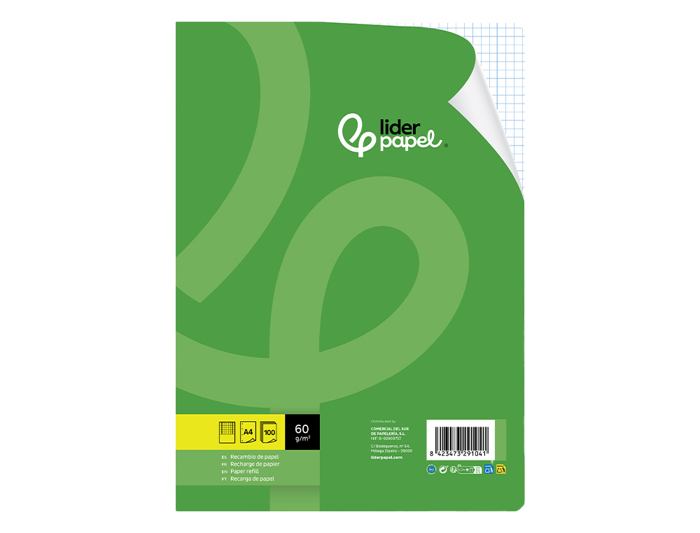 Recarga liderpapel folio 100 f 4tf-04 milimetrado 4 furos ( Imagem 5 de 19 ) - Preview