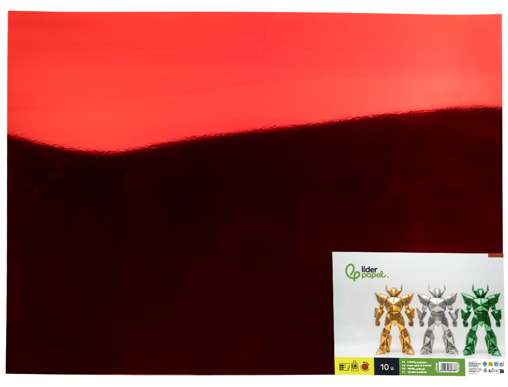 Cartolina metalizada liderpapel 50x65 cm 235 gr vermelha (10 unidades) ( Imagem 3 de 9 ) - Preview