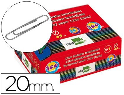 Clips liderpapel labiados n.1 20 mm caixa de 100 unidades (10 unidades) ( Imagem 4 de 4 ) - Preview
