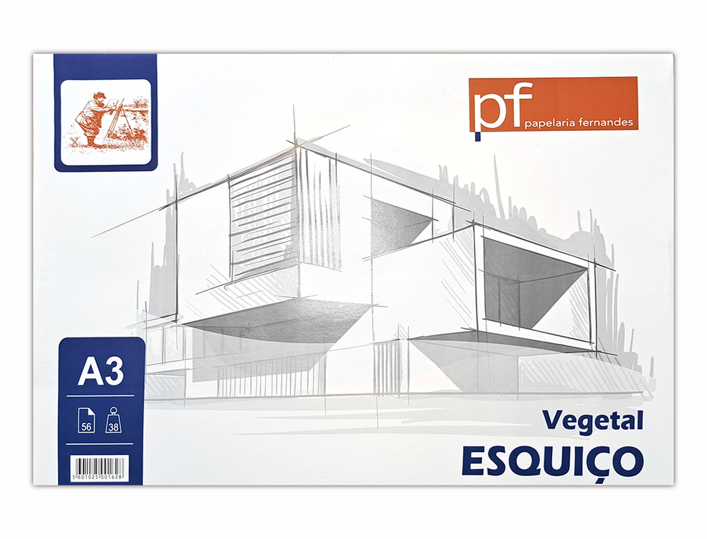 Bloco de papel vegetal papelaria fernandes esquiço a4 38 gr 56 folhas ( Imagem 2 de 3 ) - Preview