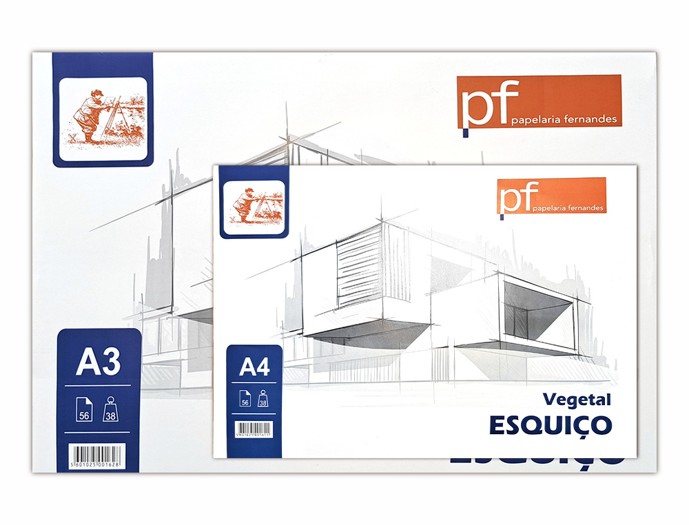 Bloco de papel vegetal papelaria fernandes esquiço a4 38 gr 56 folhas ( Imagem 3 de 3 ) - Preview