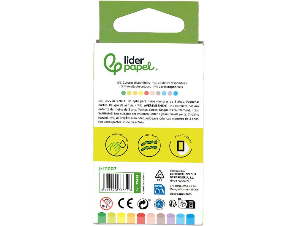 Giz Colorido Anti Pó Liderpapel - Caixa 10 Unidades, Cores Sortidas ( Imagem 5 de 11 ) - Preview