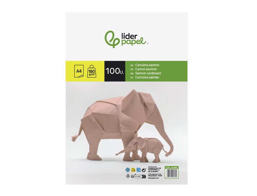 Cartolina liderpapel 180 gr 100 folhas din a4 salmao ( Imagem 5 de 20 ) - Preview