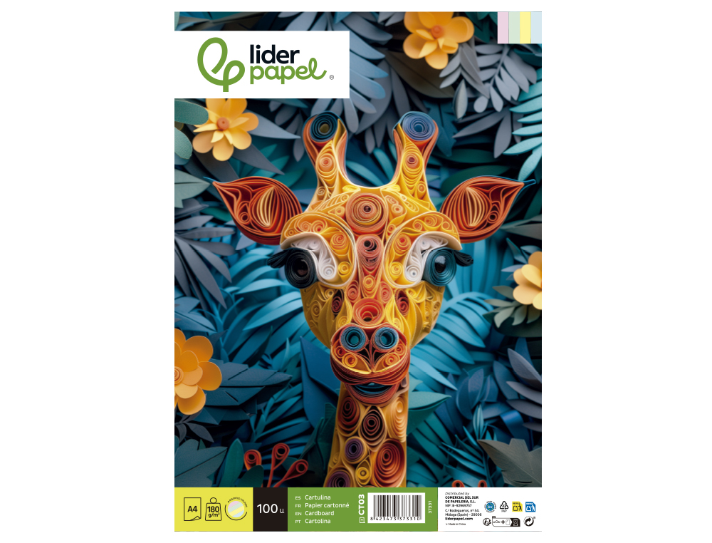 Cartolina Liderpapel 180 gr 100 Folhas Din A4 Cores Sortidas ( Imagem 4 de 19 ) - Preview