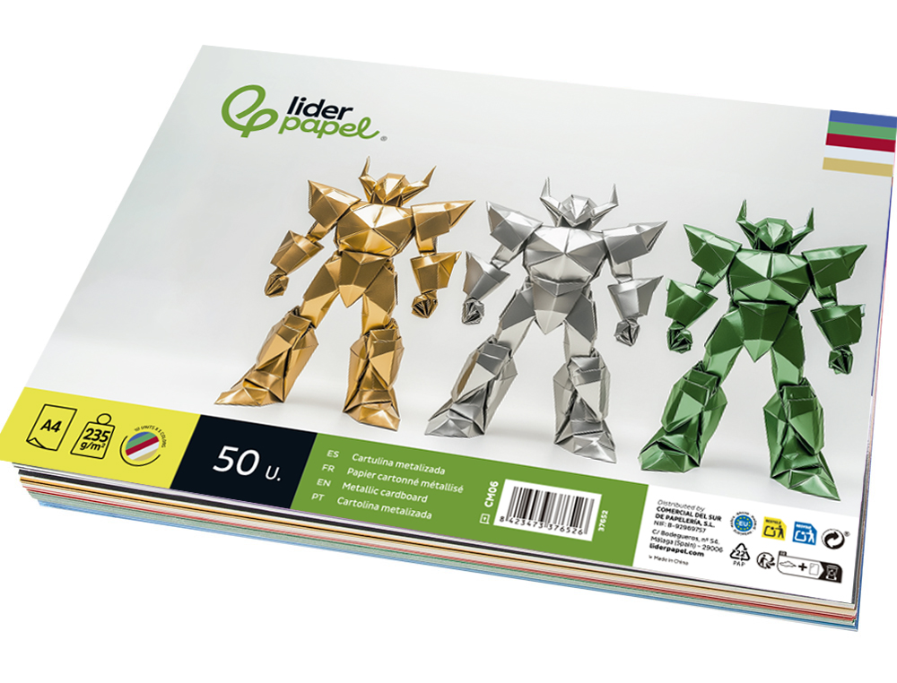 Cartolina metalizada liderpapel din a4. pack 50 folhas sortidas ( Imagem 5 de 13 ) - Preview