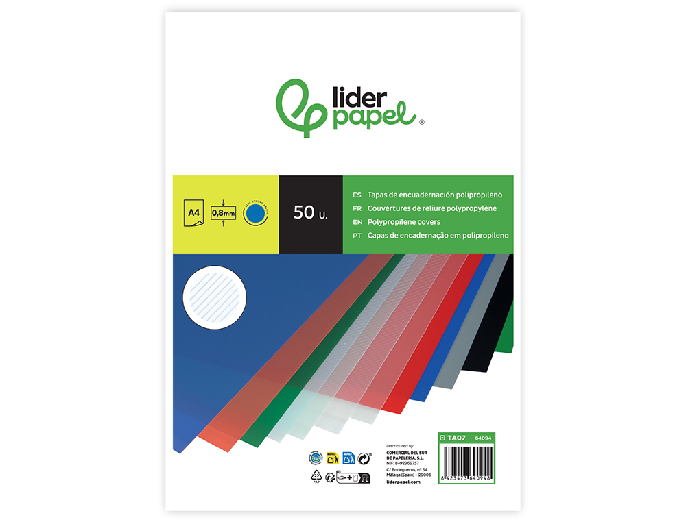 Capa de encadernacao liderpapel polipropileno ondulado din a4 0.8 mm pack de 50 unidades ( Imagem 3 de 3 ) - Preview