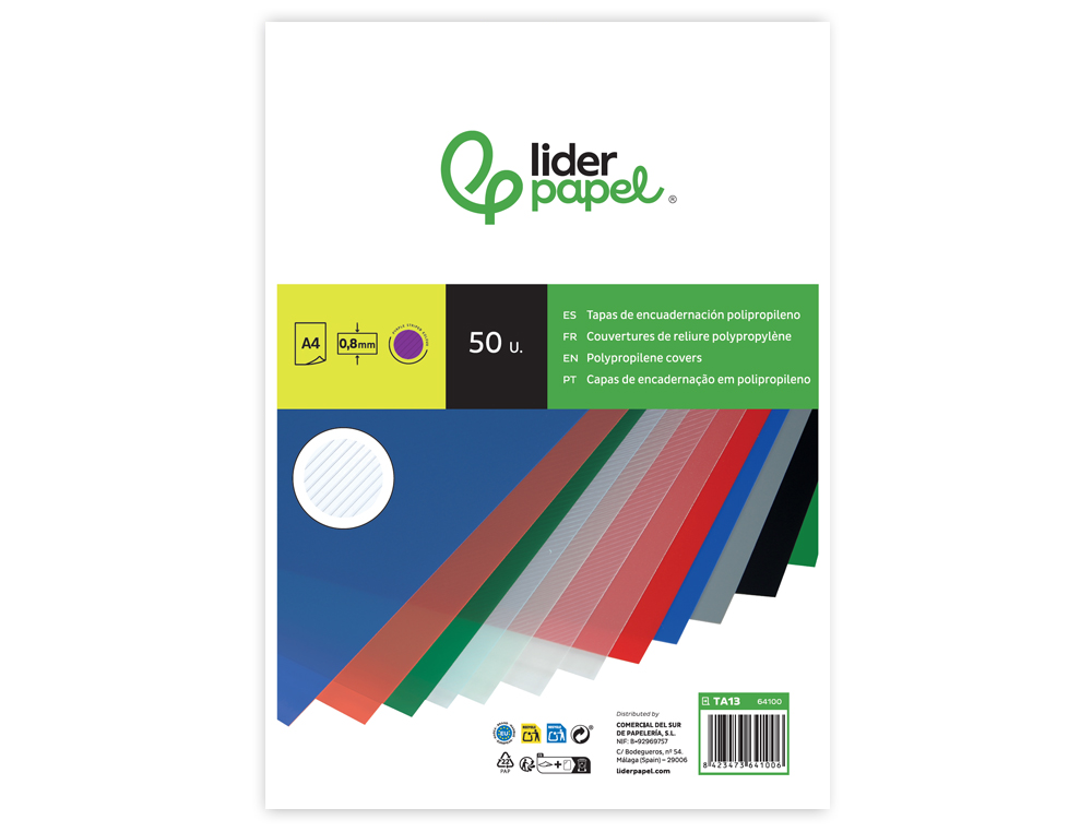 Capa de encadernacao liderpapel polipropileno ondulado din a4 0.8 mm pack de 50 unidades ( Imagem 3 de 3 ) - Preview