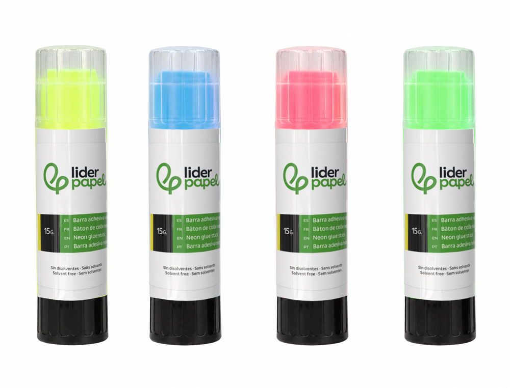 Cola em stick liderpapel 15 gr cor neon (24 unidades) ( Imagem 4 de 17 ) - Preview