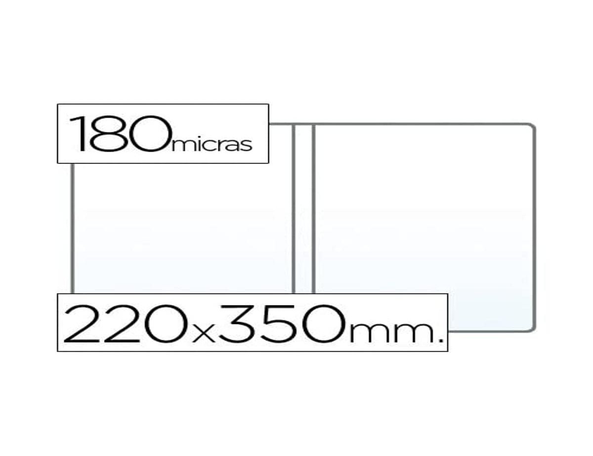 Bolsa portacarnet quarto dupla180 microns pvc transparente (100 unidades) ( Imagem 3 de 3 ) - Preview