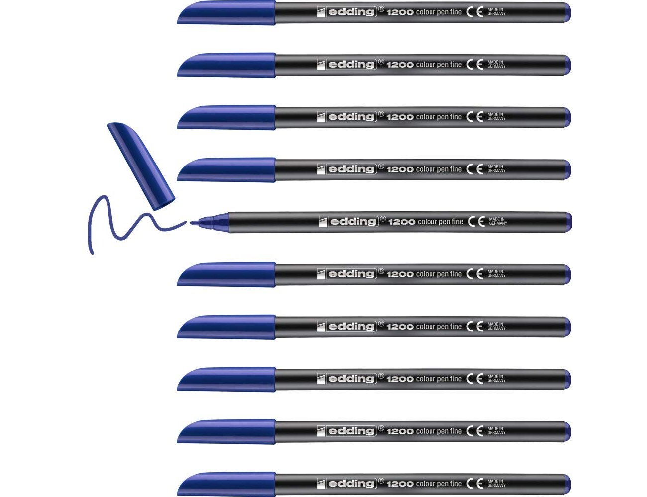 Marcador Edding 1200 Azul (10 unidades) ( Imagem 3 de 9 ) - Preview
