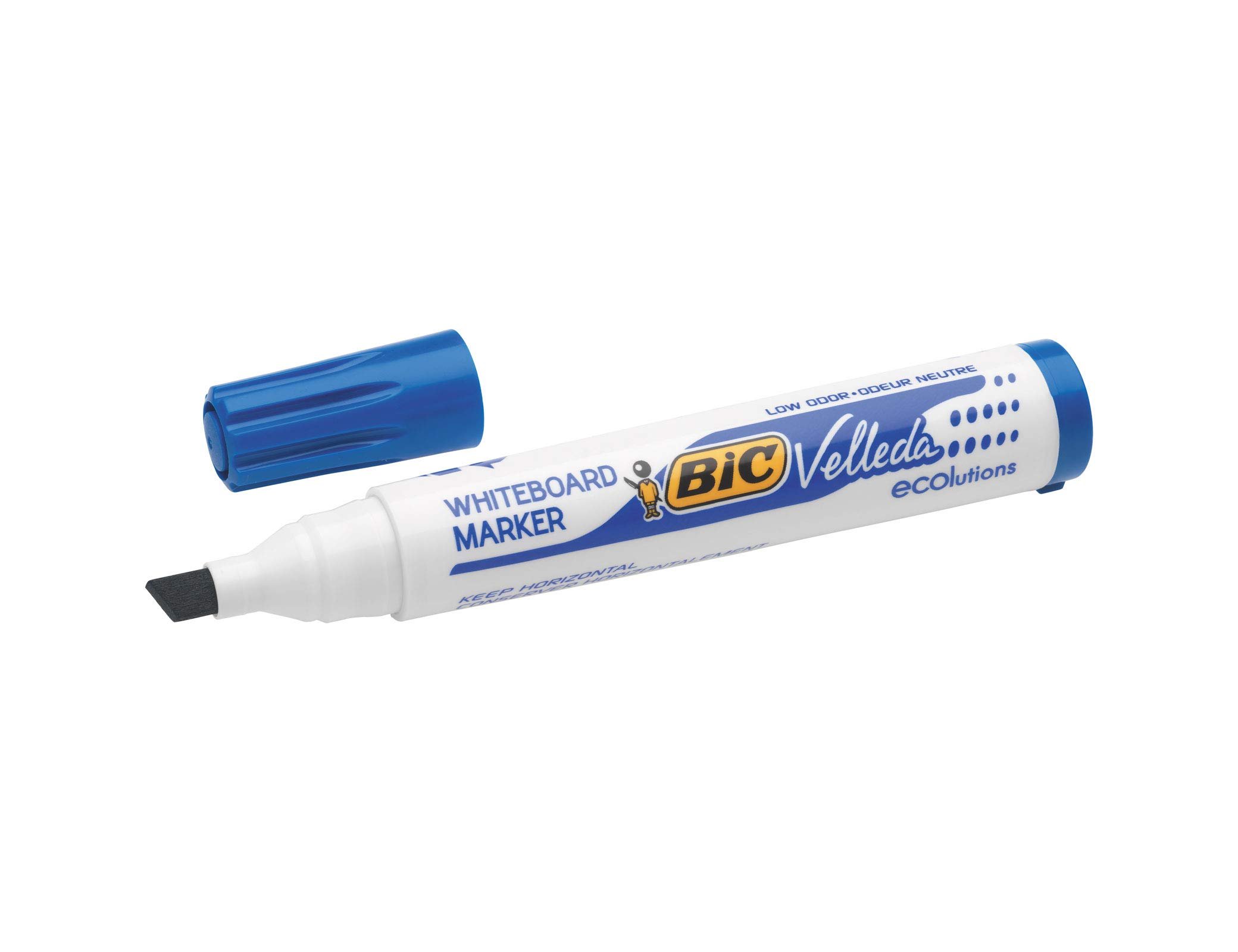 Marcador bic velleda ponta biselada azul para quadro branco (12 unidades) ( Imagem 3 de 5 ) - Preview