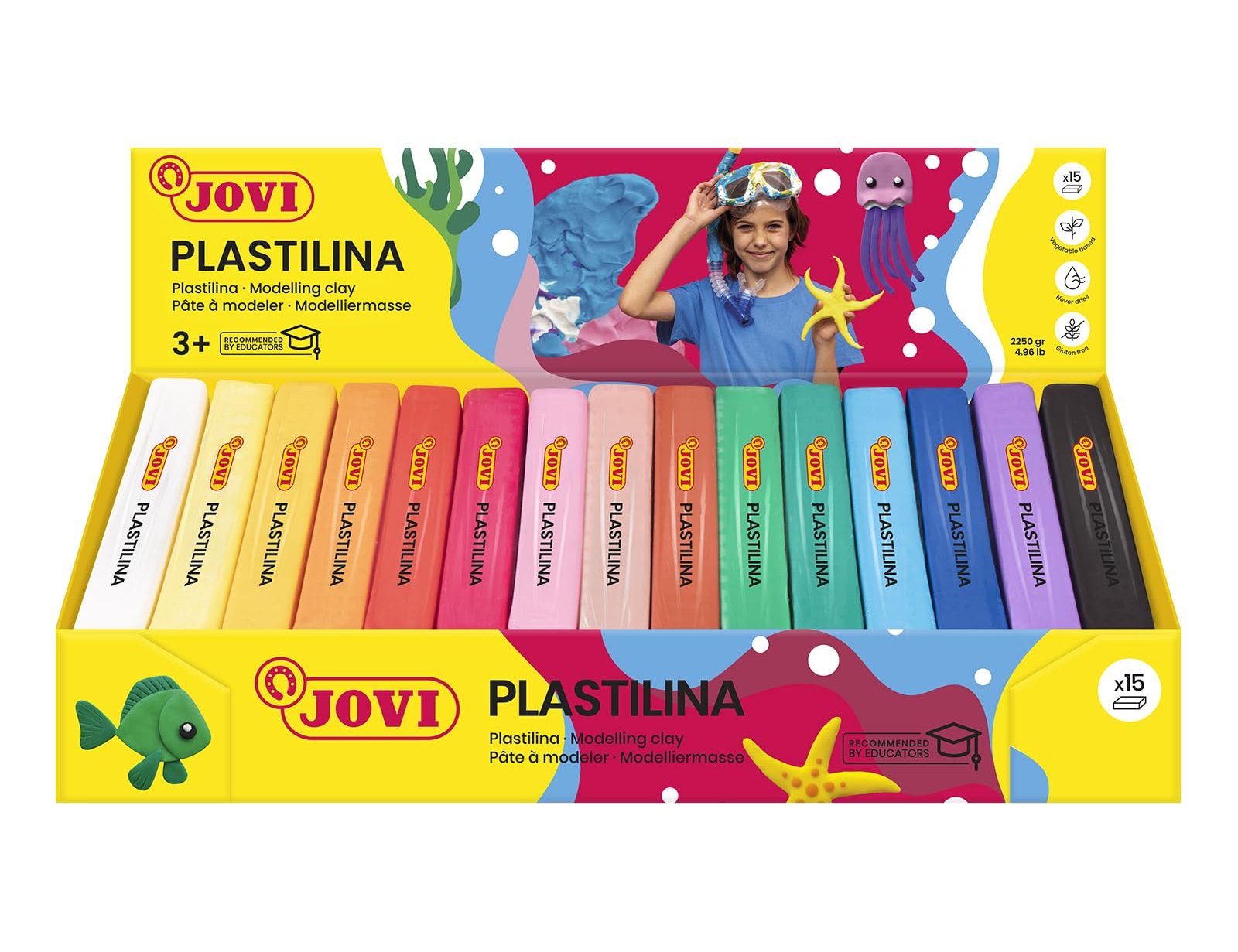 Plasticina jovi 71 pastilha 150 grs caixa de 15 cores sortidas ( Imagem 3 de 9 ) - Preview