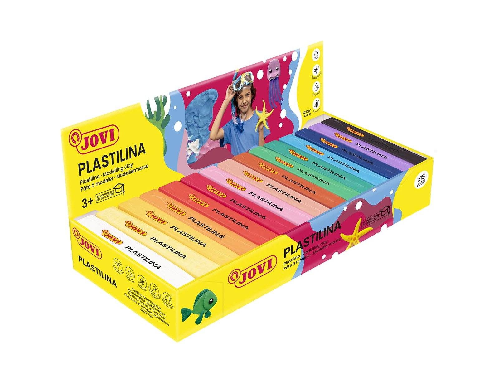 Plasticina jovi 71 pastilha 150 grs caixa de 15 cores sortidas ( Imagem 5 de 9 ) - Preview