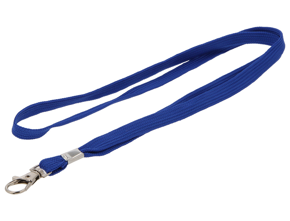 Cordao plano q-connect com gancho metalico para identificadores cor azul ( Imagem 3 de 11 ) - Preview