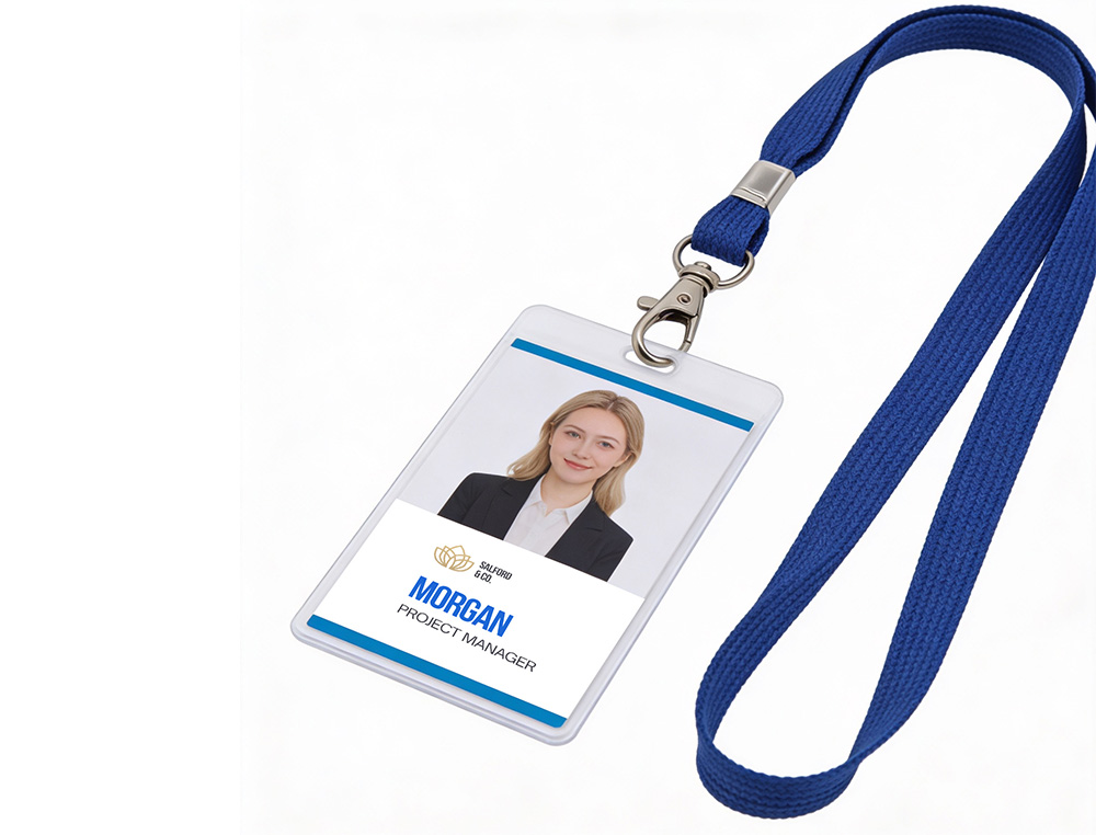 Cordao plano q-connect com gancho metalico para identificadores cor azul ( Imagem 5 de 11 ) - Preview