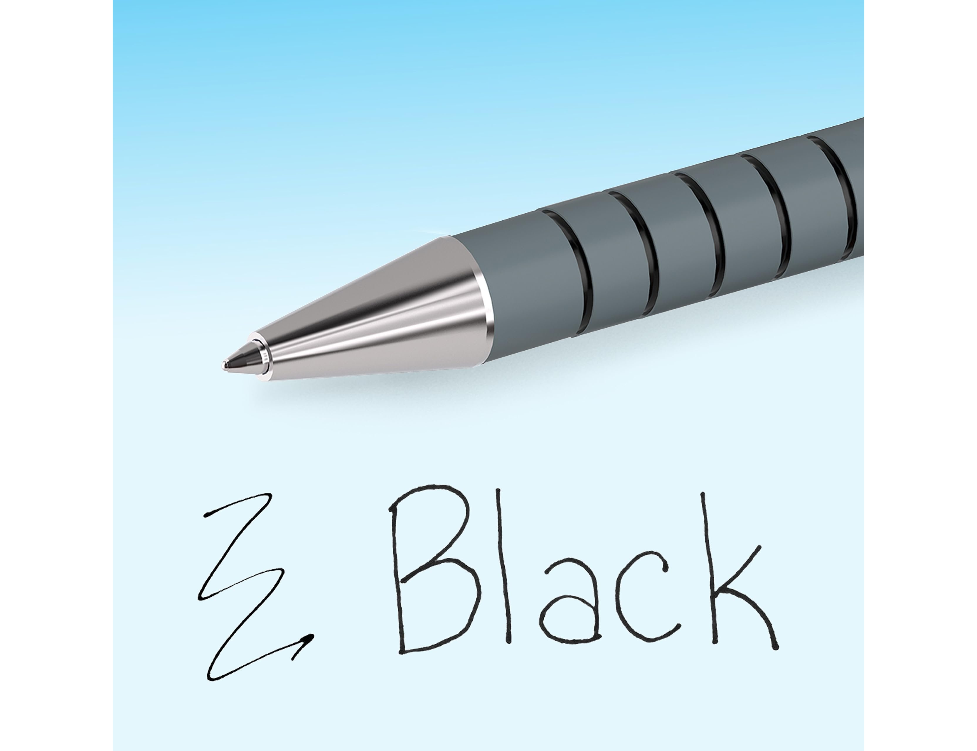 Black retractable Flexgrip ballpoint pens (12 units) ( Imagem 4 de 8 ) - Preview