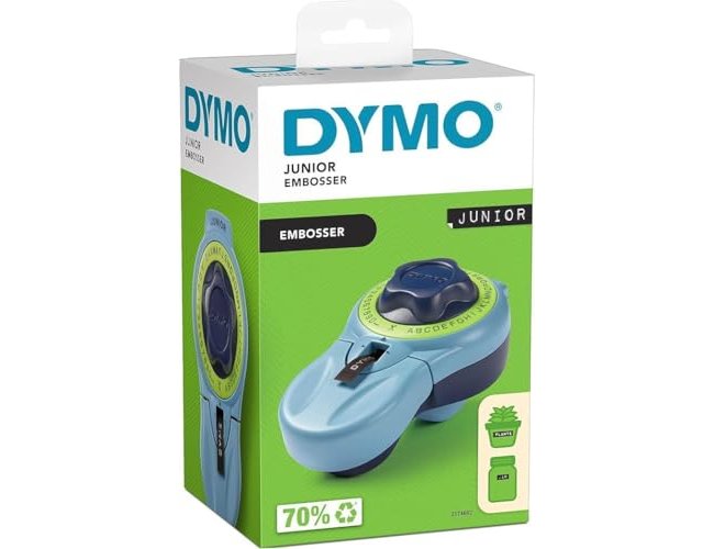 Etiquetadora dymo junior 9 mm utiliza fitas 3d de 9 mm de largura x 2 e 3 m de comprimento cor azul ( Imagem 3 de 5 ) - Preview