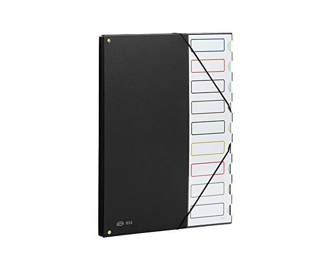 Classification folder with 9 compartments, brown and black. ( Imagem 3 de 4 ) - Preview