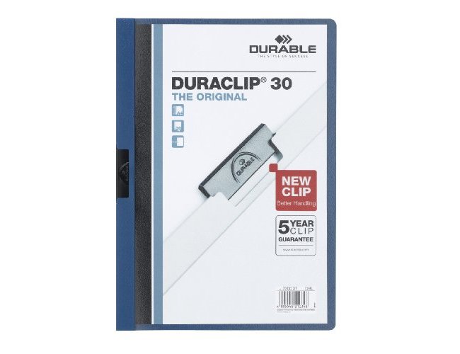 Bolsa dossier durable com clip lateral din a4 azul 30 folhas escuro ( Imagem 4 de 5 ) - Preview