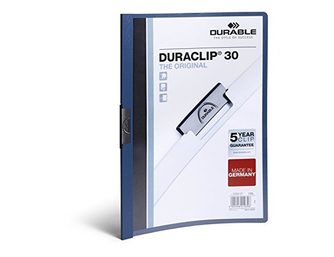Bolsa dossier durable com clip lateral din a4 azul 30 folhas escuro ( Imagem 5 de 5 ) - Preview