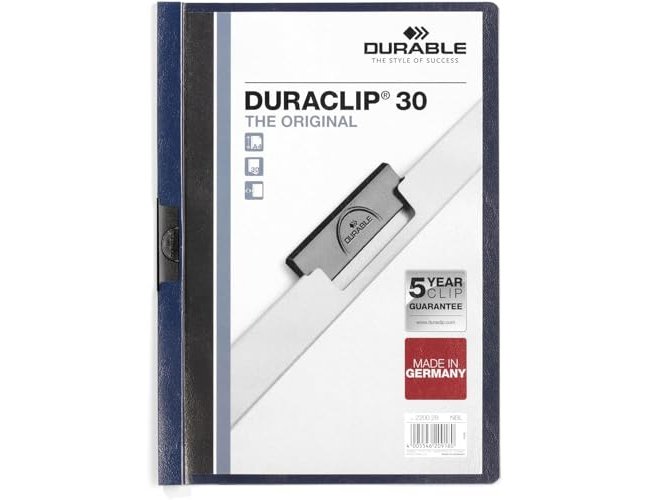 Bolsa dossier durable com clip lateral din a4 azul 30 folhas ( Imagem 3 de 4 ) - Preview