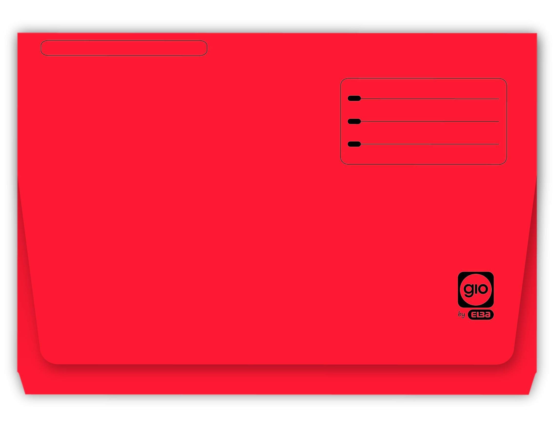 Classificador gio em cartolina folio pocket vermelho com bolsa e aba (25 unidades) ( Imagem 3 de 4 ) - Preview
