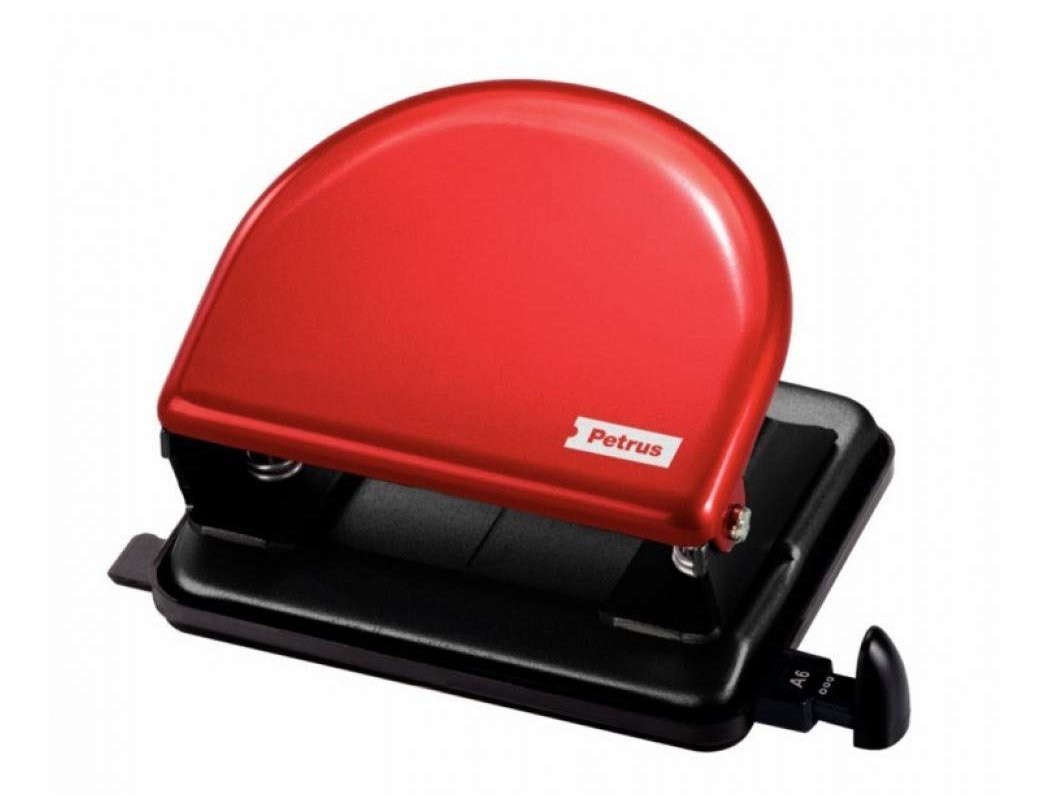 Furador petrus 52 metalico capacidade 20 folhas vermelho ( Imagem 3 de 4 ) - Preview