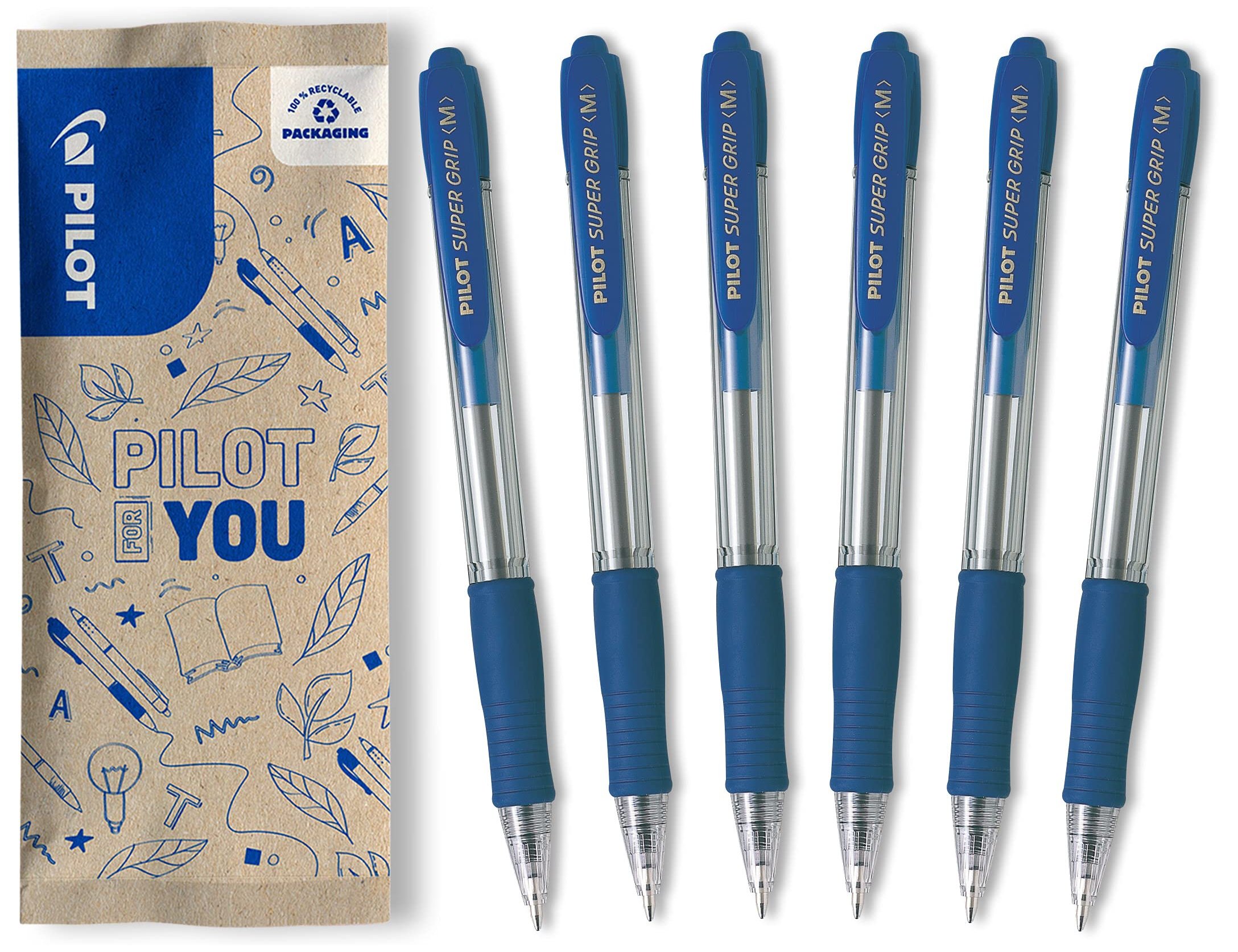Esferografica pilot super grip preto -retratil -com grip-tinta base de oleo (12 unidades) ( Imagem 3 de 6 ) - Preview